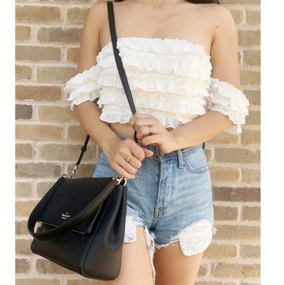 Kate Spade Leila Black Pebbled Leather Flap Shoulder Bag Extra Crossbody Strap - Picture 13 of 16